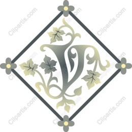 Elegant Floral Monogram V