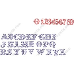 Ornate Alphabet & Numbers Decorative Font