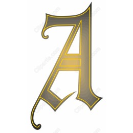Golden Gothic Letter A