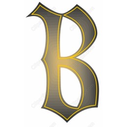 Bold Letter B in Black and Gold