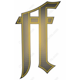 Stylized Letter with Gold Accents