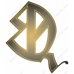 Stylized Letter - Gray and Gold Collection