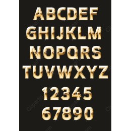 Gold Glitter Alphabet & Numbers Set