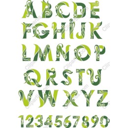 Nature-Inspired Decorative Alphabet and Numbers Set
