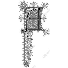 Ornate Floral Letter 'F'