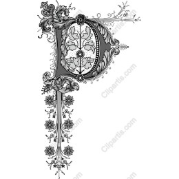 Ornate Letter D Floral