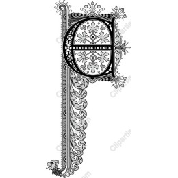 Ornate Decorative Letter 'P'