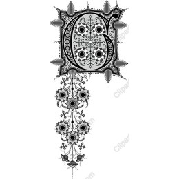 Ornate Letter G Floral