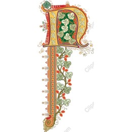 Elegant Decorative Letter P - Botanical