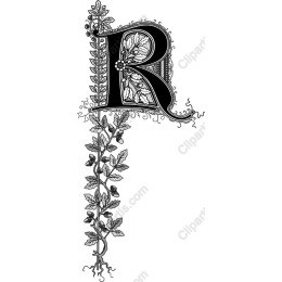 Floral Initial R