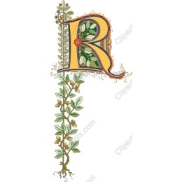 Ornate Botanical R Initial