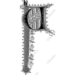 Ornate Floral Letter F
