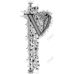 Elegant Ornate Letter P Floral