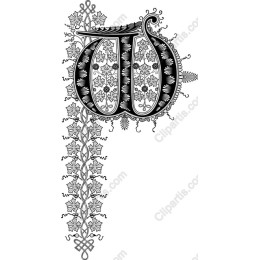 Ornate Floral Letter W