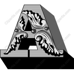 Ornate Vintage A Letter