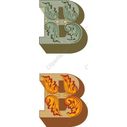 Vintage Floral Letter B