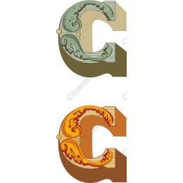 Ornate Decorative Letter 'C'