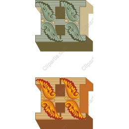 Ornate Floral Letter H