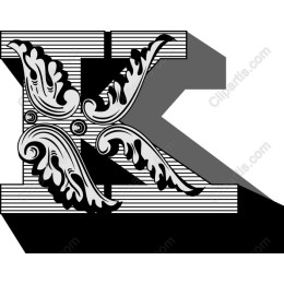 Elegant Leaf-Inspired Letter Kwork