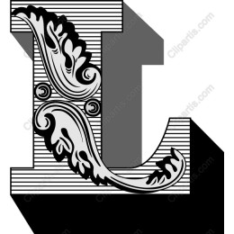 Ornate Letter L Floral