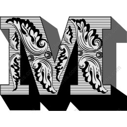 Victorian-Style Letter M