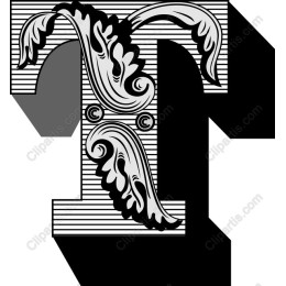 Ornate Floral Letter 'T'