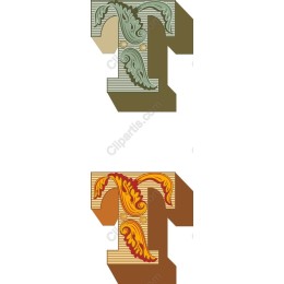 Baroque-Style Letter T