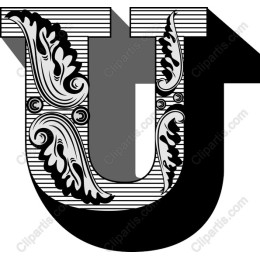 Floral Elegance Letter U