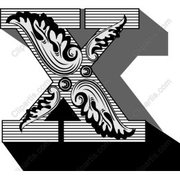 Elegant Ornate Letter X