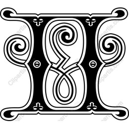 Intricate Black and White Floral Letter
