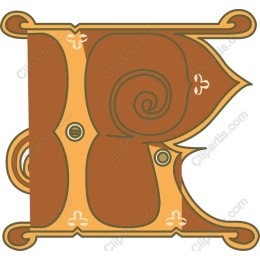 Ornate Letter R Vintage