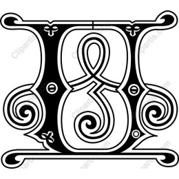 Elegant Intertwined Monogram B & H