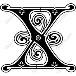 Elegant Ornamental Letter X