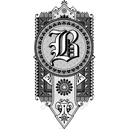 Elegant Black and White Monogram - Letter B
