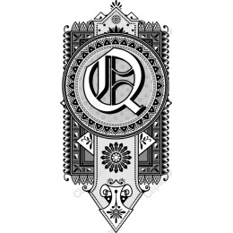 Intricate Black and White Decorative Emblem