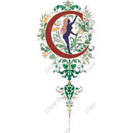 Elegant Floral with Letter C