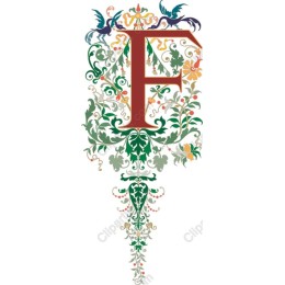 Floral Ornamental Letter F