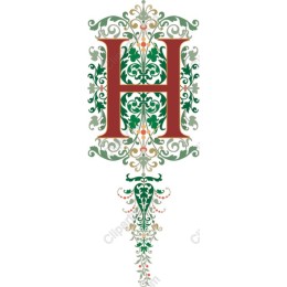 Ornate Floral Letter 'H'