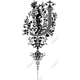 Ornate Floral Monogram - Letter J