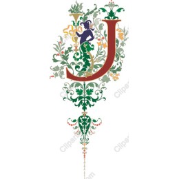 Intricate Floral Letter J