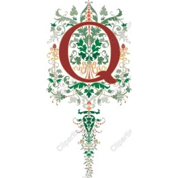 Elegant Ornate Q Floral