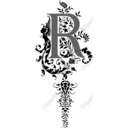 Floral Monogram Letter B