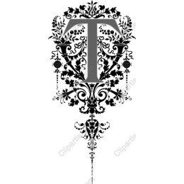 Ornate Floral Letter T