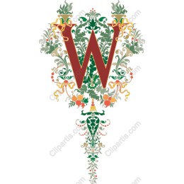 Floral W Monogram