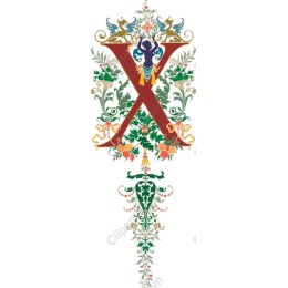 Ornate Floral 'X'