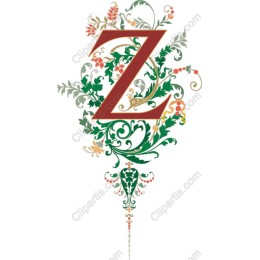 Floral Initial Z