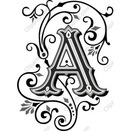 Floral Monogram A