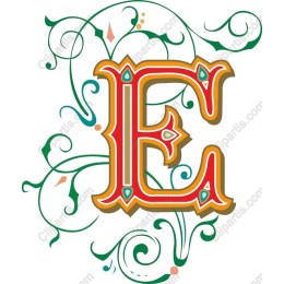 Ornate Decorative Letter E