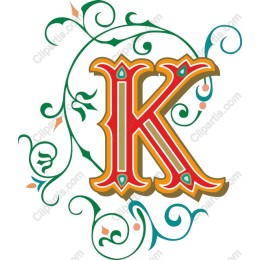Elegant Floral Letter K