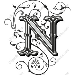 Stylized Ornate Letter 'N'